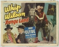 3x379 RANGE LAND TC '49 great full-length image of Whip Wilson standing by his horse, Andy Clyde!
