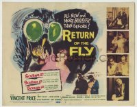 3x382 RETURN OF THE FLY TC '59 Vincent Price, the human terror created by atoms gone wild!