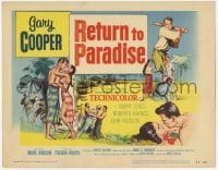 3x383 RETURN TO PARADISE TC '53 art of Gary Cooper, from James A. Michener's story!