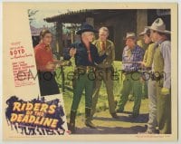 3x868 RIDERS OF THE DEADLINE LC #7 '43 bad guys hold William Boyd as Hopalong Cassidy at gunpoint!