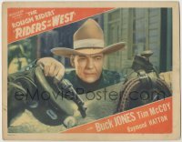 3x871 RIDERS OF THE WEST LC '42 best close up of cowboy Buck Jones with gun resting on saddle!