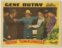 3x886 ROVIN' TUMBLEWEEDS LC '39 cowboy hero Gene Autry gets between two men arguing by train!
