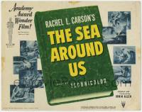 3x408 SEA AROUND US TC '53 really cool art of scuba divers and undersea creatures!