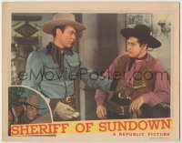3x898 SHERIFF OF SUNDOWN LC '44 cowboy Allan Rocky Lane hands cash to Duncan Renaldo at bar!