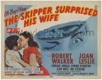 3x424 SKIPPER SURPRISED HIS WIFE TC '50 art of Robert Walker & pretty Joan Leslie kissing!