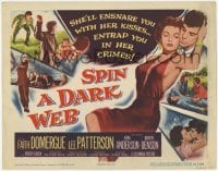 3x435 SPIN A DARK WEB TC '56 wonderful film noir art of sexy full-length Faith Domergue!