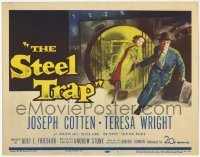 3x447 STEEL TRAP TC '52 art of Joseph Cotton & Teresa Wright stealing a million dollars!