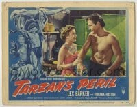 3x935 TARZAN'S PERIL LC #1 '51 pretty Virginia Huston grabs smiling Lex Barker by the arm!