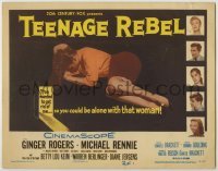 3x461 TEENAGE REBEL TC '56 Michael Rennie sends daughter to mom Ginger Rogers so he can have fun