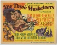 3x470 THREE MUSKETEERS TC '48 artwork of of Gene Kelly grabbing Lana Turner holding knife!