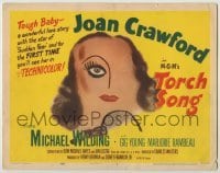 3x474 TORCH SONG TC '53 unusual art of tough baby Joan Crawford, a wonderful love story!