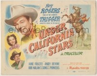 3x479 UNDER CALIFORNIA STARS TC '48 singing cowboy Roy Rogers & Trigger, Jane Frazee, Andy Devine!