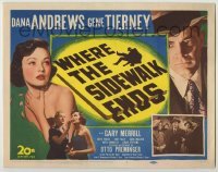 3x489 WHERE THE SIDEWALK ENDS TC '50 Dana Andrews, sexy Gene Tierney, Otto Preminger noir!