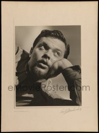 3y189 ORSON WELLES 10x13 still on 15x20 board '39 signed by photographer Ernest Bachrach!