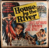 3y109 HOUSE BY THE RIVER 6sh '50 Fritz Lang, enticing blonde beauty lures lover's straying eyes!