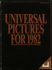 3y035 UNIVERSAL 1982 campaign book '82 includes great advance ad for E.T., The Thing + more!