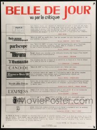 3y614 BELLE DE JOUR French 1p '67 Luis Bunuel, reviews from almost a dozen movie critics, rare!