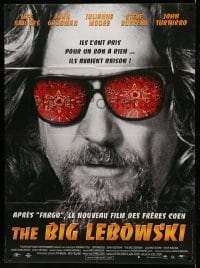 3y618 BIG LEBOWSKI French 1p '98 Coen Brothers, great image of Jeff Bridges w/ rug in his shades!