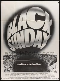 3y623 BLACK SUNDAY French 1p '77 Frankenheimer, Goodyear Blimp zeppelin disaster at the Super Bowl