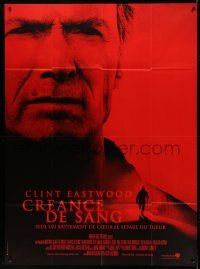 3y626 BLOOD WORK French 1p '02 super close image of star and director Clint Eastwood!