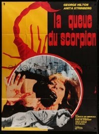 3y642 CASE OF THE SCORPION'S TAIL French 1p '73 cool scorpion art by Faugere + woman attacked!