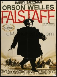 3y648 CHIMES AT MIDNIGHT French 1p R90s different art of Orson Welles as Falstaff by Landi!