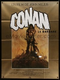 3y656 CONAN THE BARBARIAN French 1p '82 classic Frank Frazetta art from his paperback book cover!