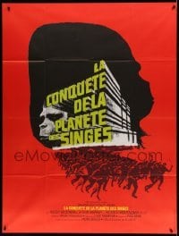 3y659 CONQUEST OF THE PLANET OF THE APES French 1p '72 Roddy McDowall, the revolt of the apes!