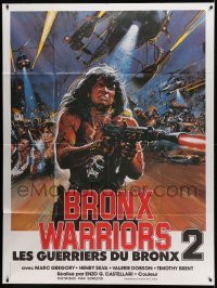 3y694 ESCAPE FROM THE BRONX French 1p '84 Fuga Dal Bronx, wild action art by Brian Bysouth!