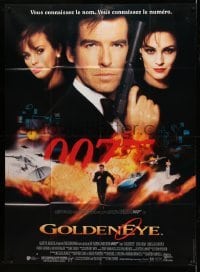 3y728 GOLDENEYE French 1p '95 Pierce Brosnan as secret agent James Bond 007, cool montage!