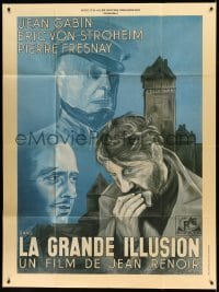3y731 GRAND ILLUSION French 1p R80s Jean Renoir classic La Grande Illusion, Erich von Stroheim