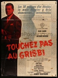 3y737 GRISBI French 1p '54 Jean Gabin's Touchez pas au grisbi, cool Sidjakov newspaper art!