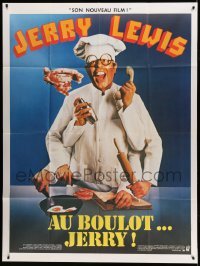 3y748 HARDLY WORKING French 1p '81 wacky funny man Jerry Lewis in chef's outfit with five arms!