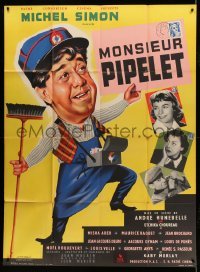 3y773 IMPOSSIBLE MR. PIPELET French 1p '55 Jean Mascii art of handy man Michel Simon & women!