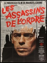 3y799 LAW BREAKERS French 1p '71 Marcel Carne's Les Assassins de l'ordre, cool newspaper image!