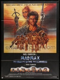 3y823 MAD MAX BEYOND THUNDERDOME French 1p '85 Richard Amsel art of Mel Gibson & Tina Turner!