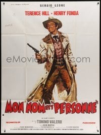 3y843 MY NAME IS NOBODY style A French 1p '74 Il Mio nome e Nessuno, art of Henry Fonda by Casaro!