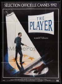 3y873 PLAYER French 1p '92 Robert Altman, Tim Robbins, different art by Pascal Lenoine!