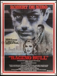 3y883 RAGING BULL style B French 1p '81 Scorsese, art of boxer Robert De Niro + Pesci & Moriarty!