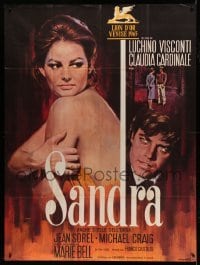 3y904 SANDRA French 1p '65 Luchino Visconti, art of sexy Claudia Cardinale by Jean Mascii!