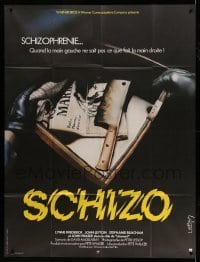 3y908 SCHIZO French 1p '77 schizophrenia, when the left hand doesn't know who the right is killing!
