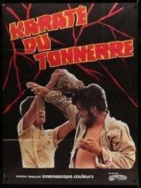 3y920 SHARP FISTS OF KUNG FU French 1p '74 c/u of guy about to get rock slammed into his head!