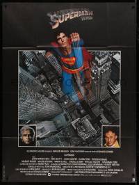 3y934 SUPERMAN French 1p '78 DC superhero Christopher Reeve, Gene Hackman, Marlon Brando
