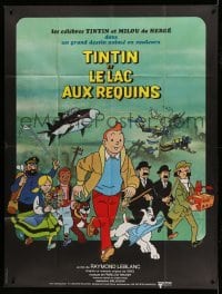 3y950 TINTIN & THE LAKE OF SHARKS French 1p '73 Belgian cartoon character created by Herge!