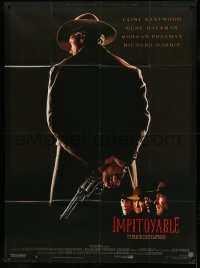 3y963 UNFORGIVEN French 1p '92 classic image of gunslinger Clint Eastwood with his back turned!