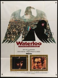 3y977 WATERLOO French 1p '70 great art of Rod Steiger as Napoleon Bonaparte & Christopher Plummer!