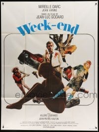 3y979 WEEK END French 1p '68 Jean-Luc Godard, great montage with sexy Mireille Darc!
