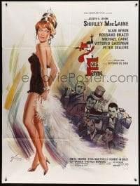 3y985 WOMAN TIMES SEVEN French 1p '67 different art of sexy Shirley MacLaine by Boris Grinsson!