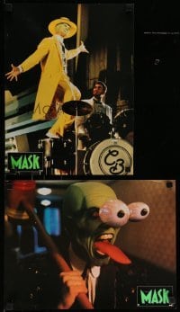 3y584 MASK 6 French LCs '94 great images of wacky Jim Carrey in full make-up, Cameron Diaz!