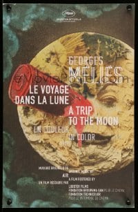 3y585 TRIP TO THE MOON French 11x17 R11 image of rocket in the moon's eye, Cannes Film Festival!